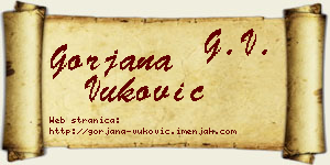 Gorjana Vuković vizit kartica